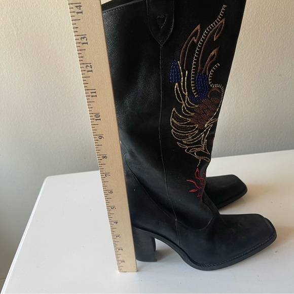 GIANNI BINI Western Boots black with Wing design size 6 - Picture 9 of 11
